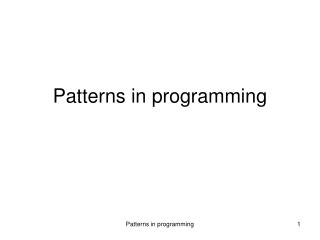 Patterns in programming