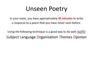 Unseen Poetry