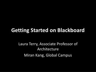 Getting Started on Blackboard