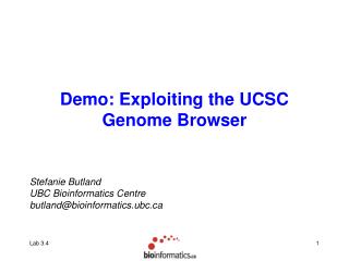Demo: Exploiting the UCSC Genome Browser