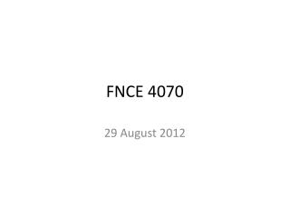 FNCE 4070