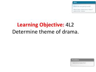 Learning Objective: 4L2 Determine theme of drama.