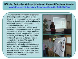 REU-site: Synthesis and Characterization of Advanced Functional Materials