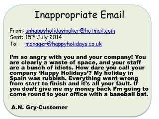 Inappropriate Email