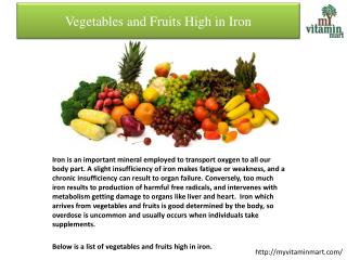 Vegetables and Fruits High in Iron
