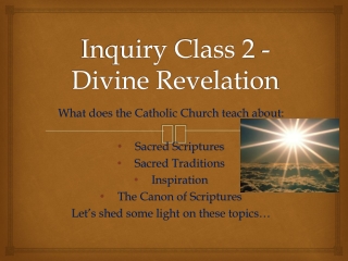 Inquiry Class 2 - Divine Revelation