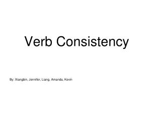Verb Consistency