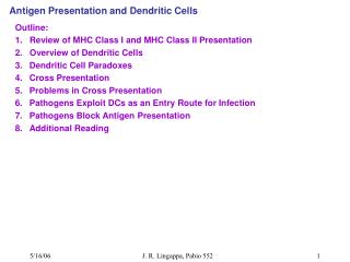 Antigen Presentation and Dendritic Cells