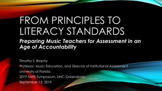 From Principles to Literacy Standards