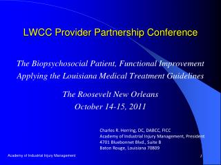 LWCC Provider Partnership Conference
