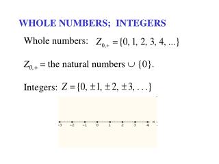 WHOLE NUMBERS; INTEGERS
