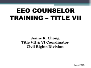 EEO COUNSELOR TRAINING – TITLE VII