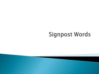 Signpost Words