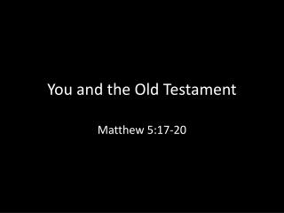 You and the Old Testament
