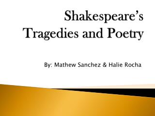 Shakespeare’s Tragedies and Poetry