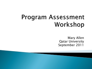 Program Assessment Workshop