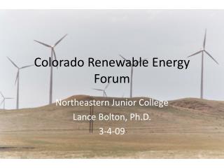 Colorado Renewable Energy Forum
