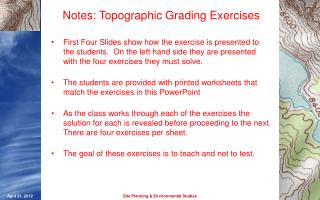 Notes: Topographic Grading Exercises