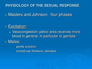 PHYSIOLOGY OF THE SEXUAL RESPONSE