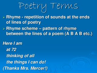 PPT - Exact/Slant Rhyme Poem PowerPoint Presentation - ID:3645768