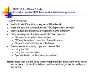 ITEC 110 – Week 1 Lab: Introduction to ITEC labs and submission process