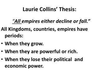 Laurie Collins’ Thesis:
