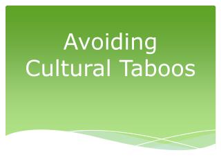 Avoiding Cultural Taboos