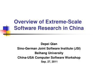 Overview of Extreme-Scale Software Research in China