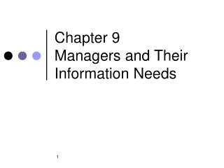 Chapter 9 Managers and Their Information Needs