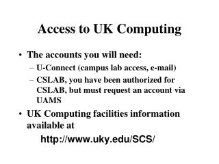 Access to UK Computing