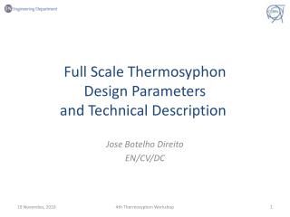Full Scale Thermosyphon Design Parameters and Technical Description 