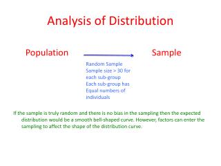 Analysis of Distribution