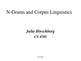 N-Grams and Corpus Linguistics