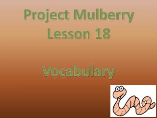 Project Mulberry Lesson 18 Vocabulary