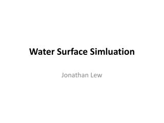 Water Surface Simluation