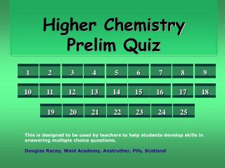 Higher Chemistry Prelim Quiz