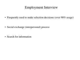 Employment Interview
