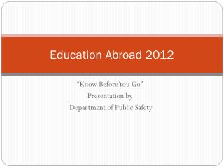 Education Abroad 2012