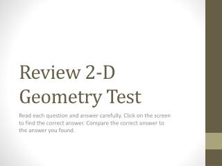 Review 2-D Geometry Test