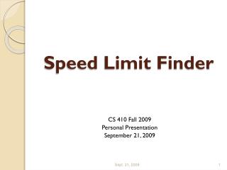 Speed Limit Finder