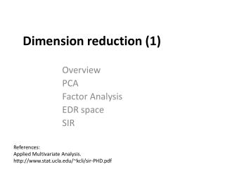 Dimension reduction (1)