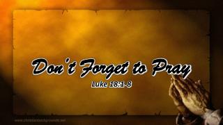 Don’t Forget to Pray Luke 18:1-8