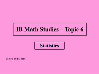 IB Math Studies – Topic 6