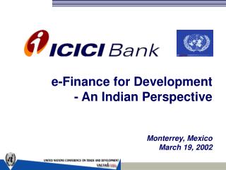 e-Finance for Development - An Indian Perspective