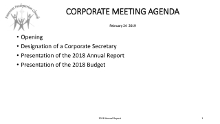 CORPORATE MEETING AGENDA February 24 2019