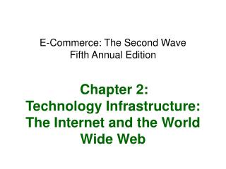 E-Commerce: The Second Wave Fifth Annual Edition Chapter 2: Technology Infrastructure: The Internet and the World Wide W