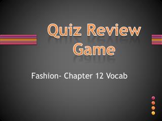 Quiz Review Game