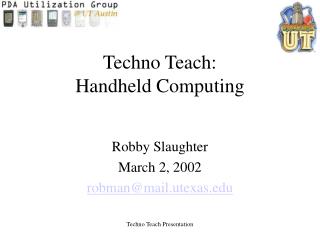 Techno Teach: Handheld Computing