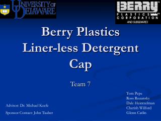 Berry Plastics Liner-less Detergent Cap