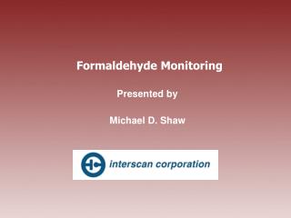 Formaldehyde Monitoring